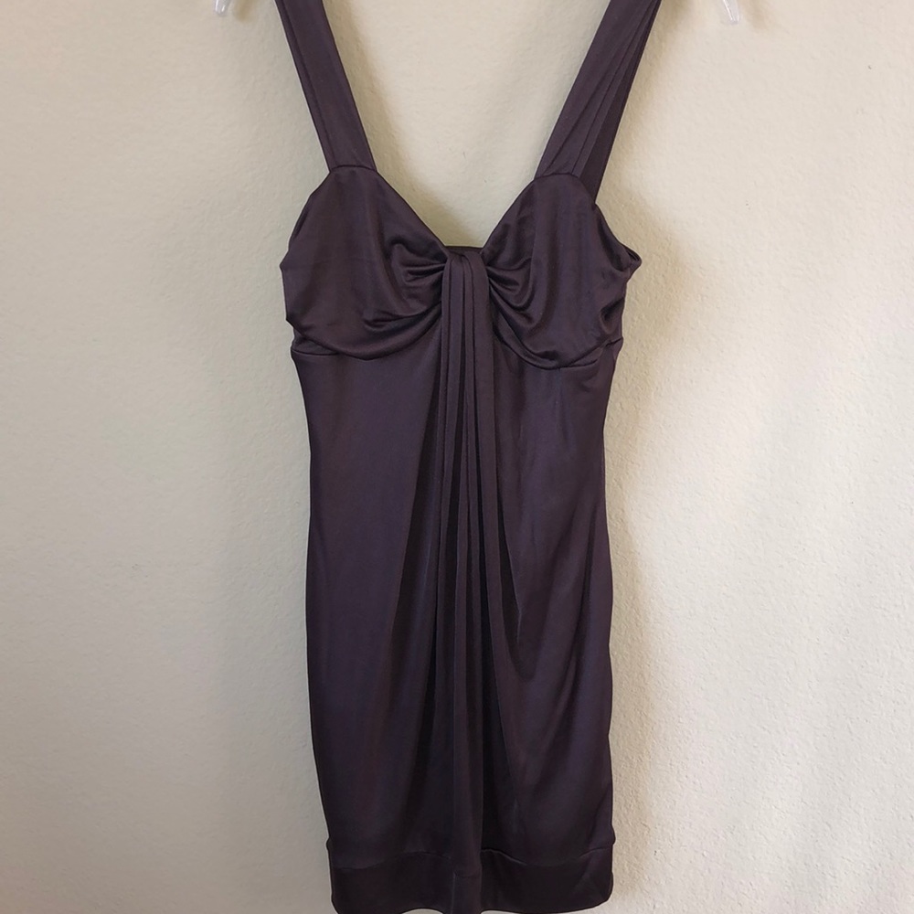 Alexia Admor Sexy Brown Pleated Tank Mini Dress - Size Medium